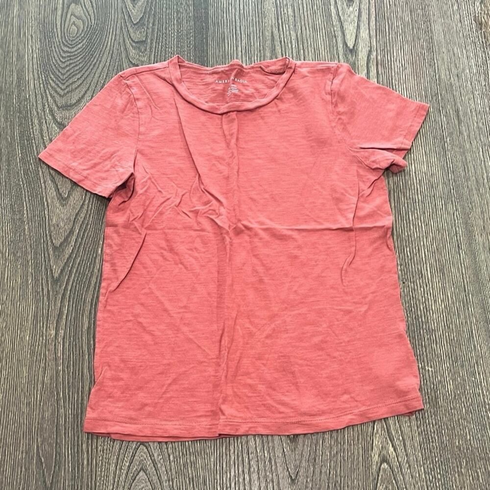 American Eagle Womens T-Shirt Short Sleeve Round Neck Pullover Pink Size XS